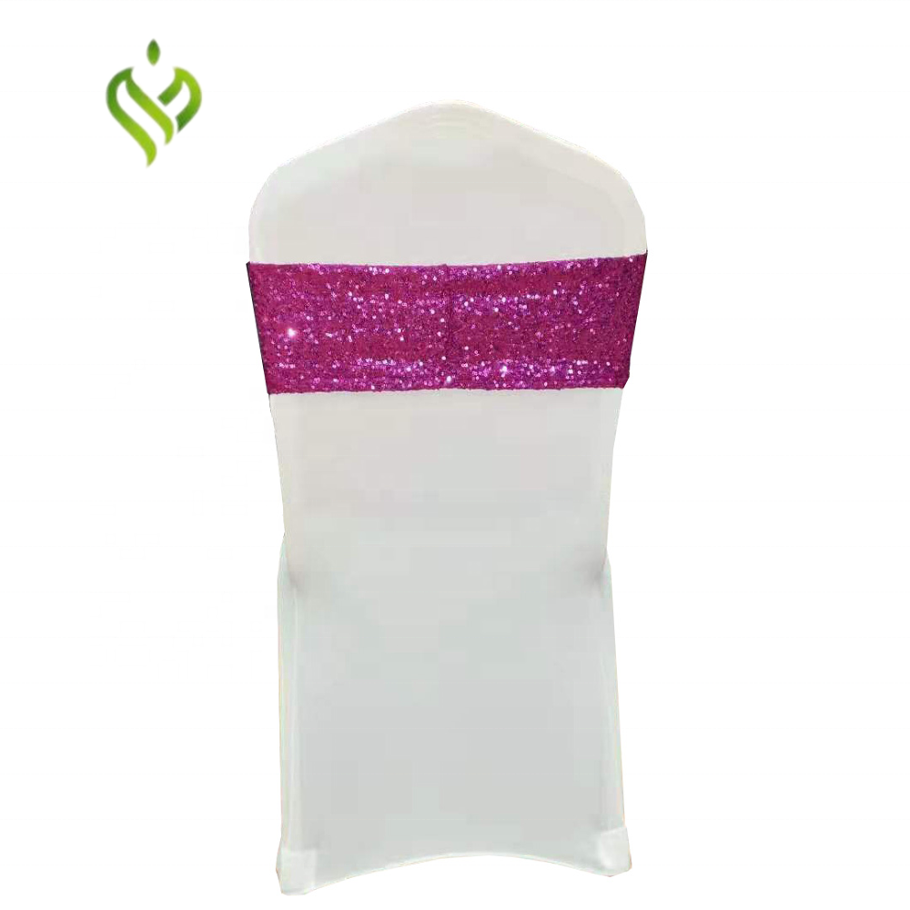 Glitter Decorative Sequin Stretch Chair Sashes for Wedding Chair