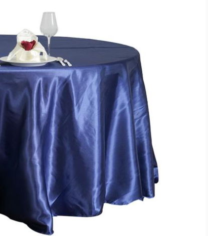 Fancy Satin Table Cloth Waterproof Custom Party  Wedding Plain Satin Tablecloth 120 Inch