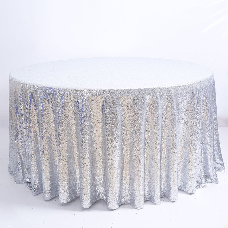 120 Inch Round Sequin Tablecloth Overlay Gold Glitter Sequin Table Cloth for Wedding Party Banquet Event