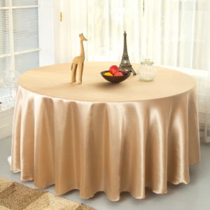 Fancy Satin Table Cloth Waterproof Custom Party  Wedding Plain Satin Tablecloth 120 Inch