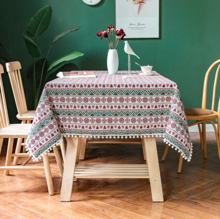 Bohemian style Geometric table cloth cotton and linen homestay decoration tablecloth rectangular cover towel