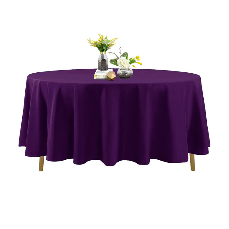 Eggplant 70 Inch Tablecloth Dining Room Restaurant Polyester Round Table Cloths for Events