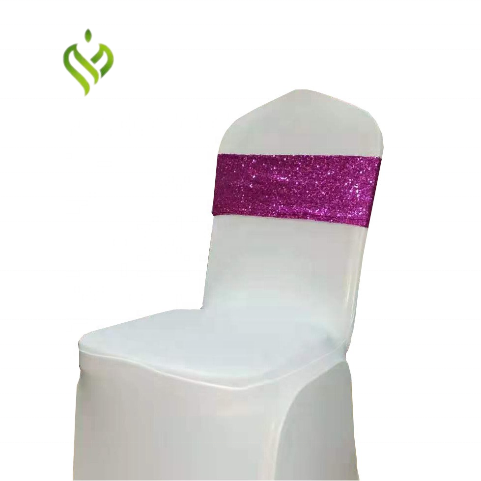 Glitter Decorative Sequin Stretch Chair Sashes for Wedding Chair