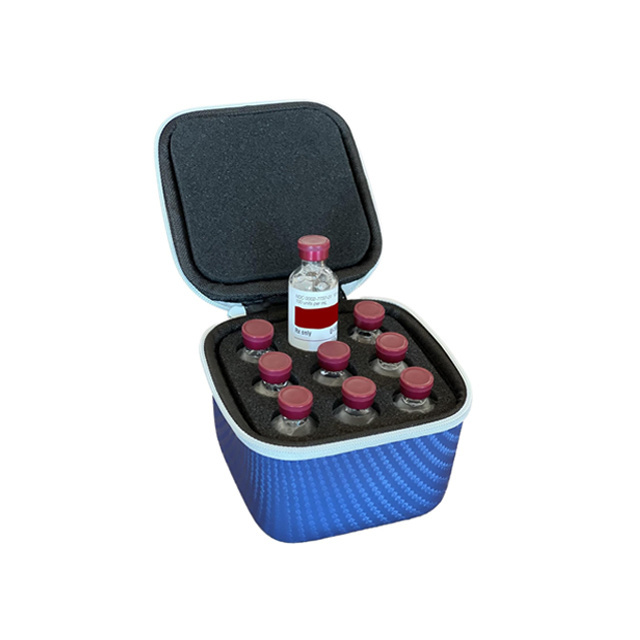 Large Capacity Professional Custom 9 Bottles Bag Insulin Cooler Square Case With Eva Foam Padding Lining