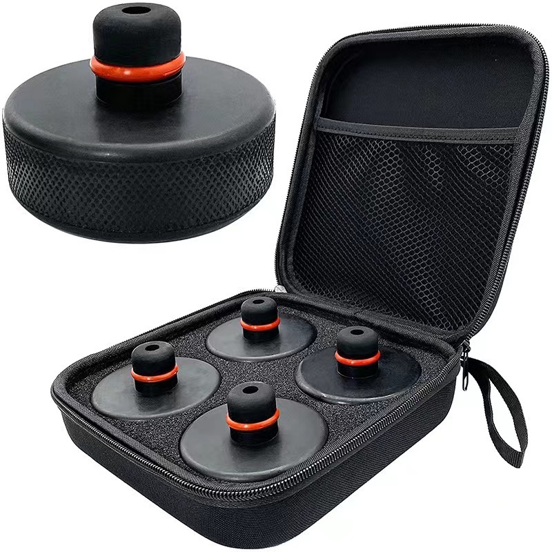 Custom EVA Lifting Jack Pad Tool Case Dustproof Zipper Closure Hard Carry Storage Case for 4 Pucks-for Travel