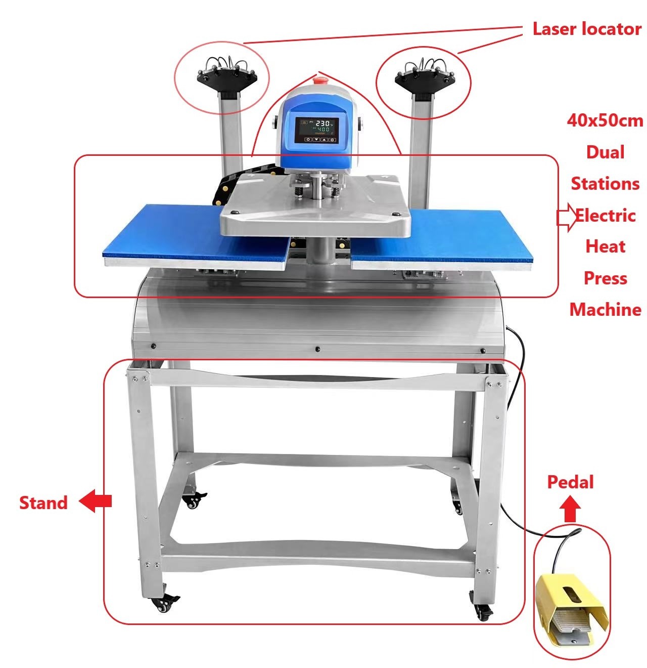 Hot Sell Electric Automatic No Need Air Compressor Double Stations Sublimation T-shirt Heat Press Machine T-shirt Printer CY 140