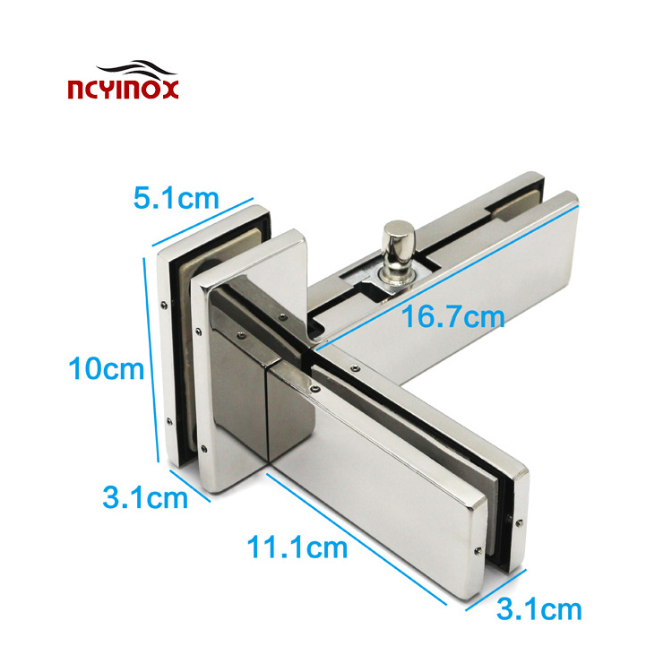 Glass Door Accessories Stainless Steel Bracket Top Pivot T shape glass clamp swing patch fitting