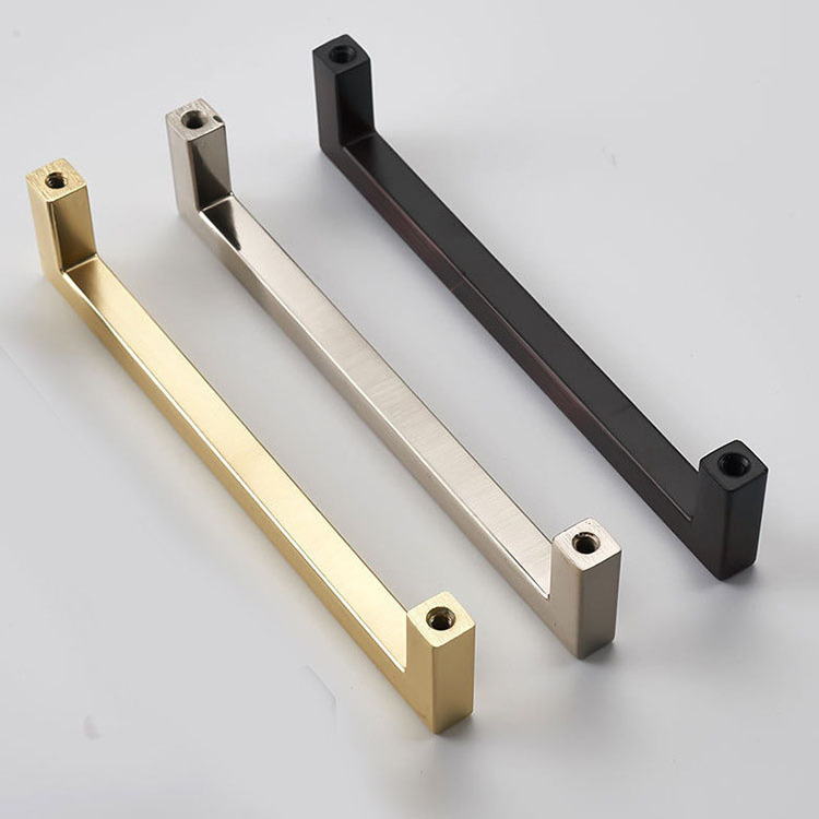 Modern kitchen cabinet door drawer brushed brass handles and knobs furniture cabinet handle hardware