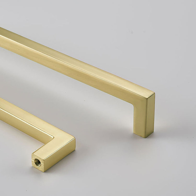 Modern kitchen cabinet door drawer brushed brass handles and knobs furniture cabinet handle hardware