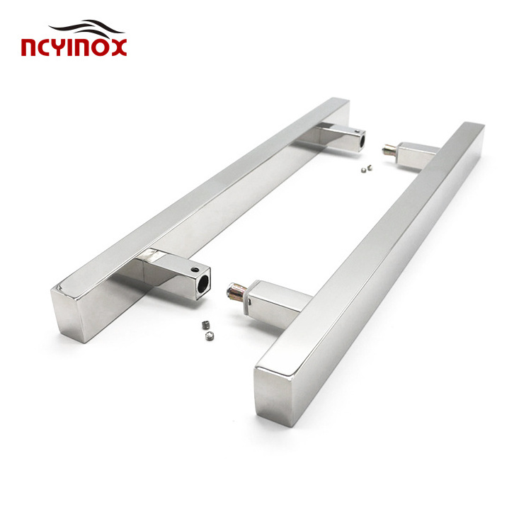 Shower square glass handles lever high quality door handle lock stainless steel glass door handle