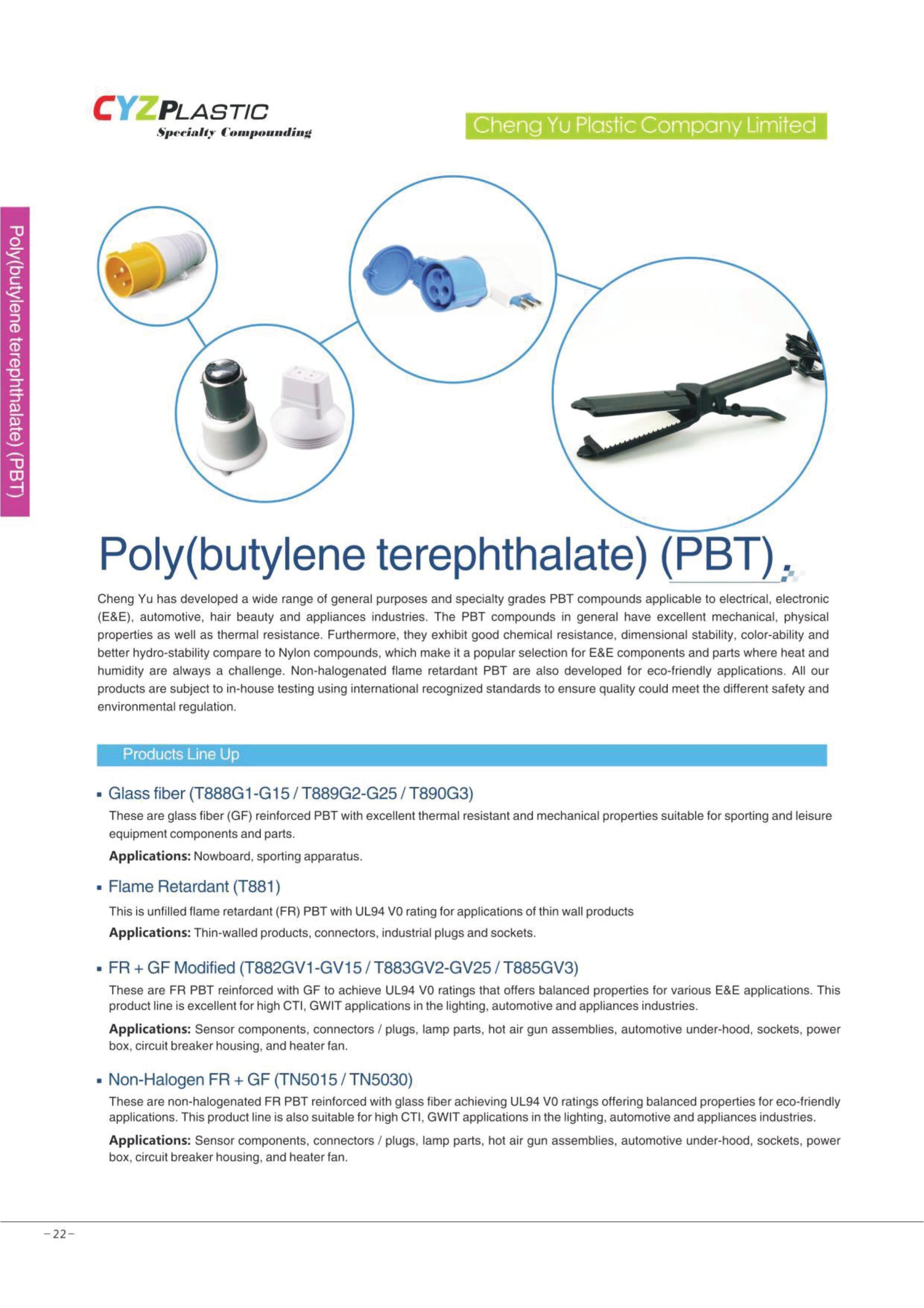 Electrical connector PBT GF20 plastic material