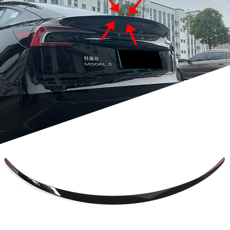 High quality Rear Truck Spoiler Wing ABS Carbon Fiber Style Car Spoilers For Tesla Model 3 highland