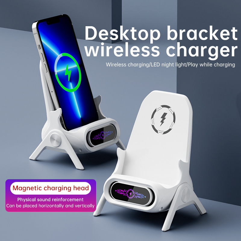 2023 Trending Products Portable 15W Fast Charging Desk Chair Mobile Cell Phone Wireless Charger Stand Holder