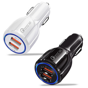 New arrival 30W Fast Metal dual port car usb charger adapter 3.0 quick charger car for iPhone 13 12 11 Pro Max SE XR XS X 8 7 6