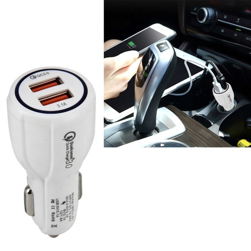 New arrival 30W Fast Metal dual port car usb charger adapter 3.0 quick charger car for iPhone 13 12 11 Pro Max SE XR XS X 8 7 6