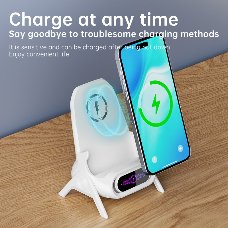 2023 Trending Products Portable 15W Fast Charging Desk Chair Mobile Cell Phone Wireless Charger Stand Holder