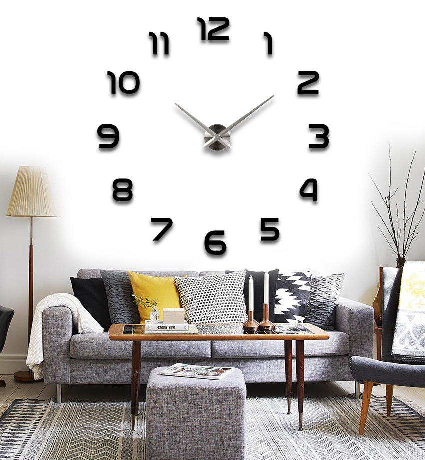 High Quality DIY Acrylic Wall Clock Bedroom Living Room Kitchen Home Decor 3d Wall Clock