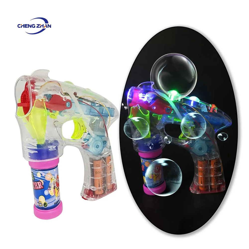 Light Up Bubble Toys 4 Led bubble gun Transparent Space Bubble Gun For Kids Children's Outdoor Sports Toys