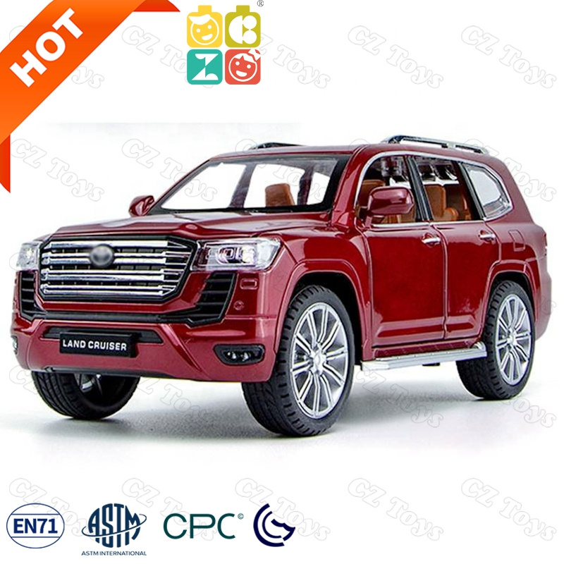 Cheap Wholesale Diecast Vehicle Toys 1/24 Simulation Land Cruiser LC300 Pull Back Model Car Diecast Toy