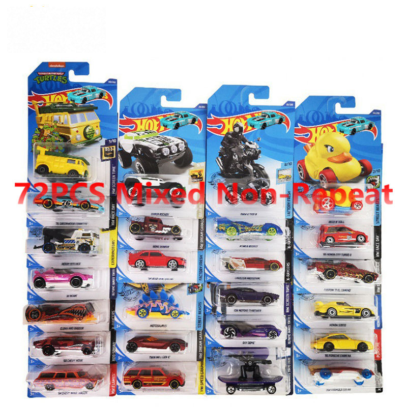 Hot Free Wheels Original Genuine 72PCs/Set Diecast Cars Mixed Random Alloy Car Set Truck Model Toys 1:64 Wheels Diecast Toys