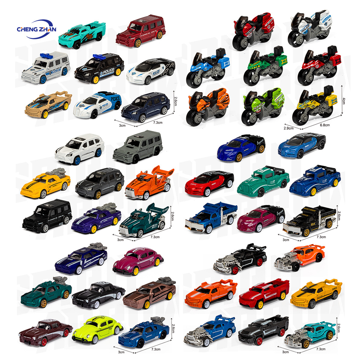 Wholesale High Quality alloy die cast toy car American sports car classic car motorcycle 1:64 model  hot free wheel rubber