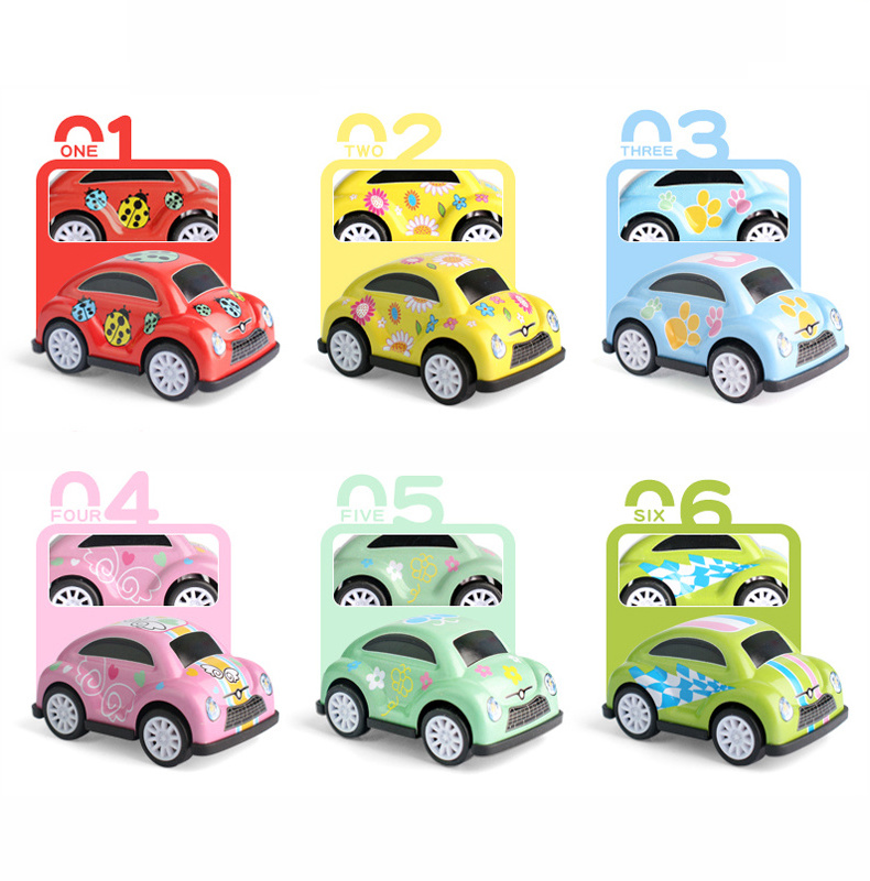 1:64 Metal cartoon car alloy pull back vehicle mini die cast car toy