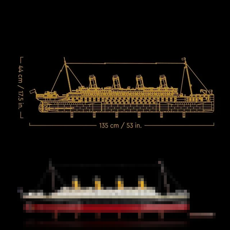 9090pcs 10294 Titanic Large Cruise Boat Ship Steamship Model Jumbo DIY Assembly Brick Construction Toys Building Blocks Sets