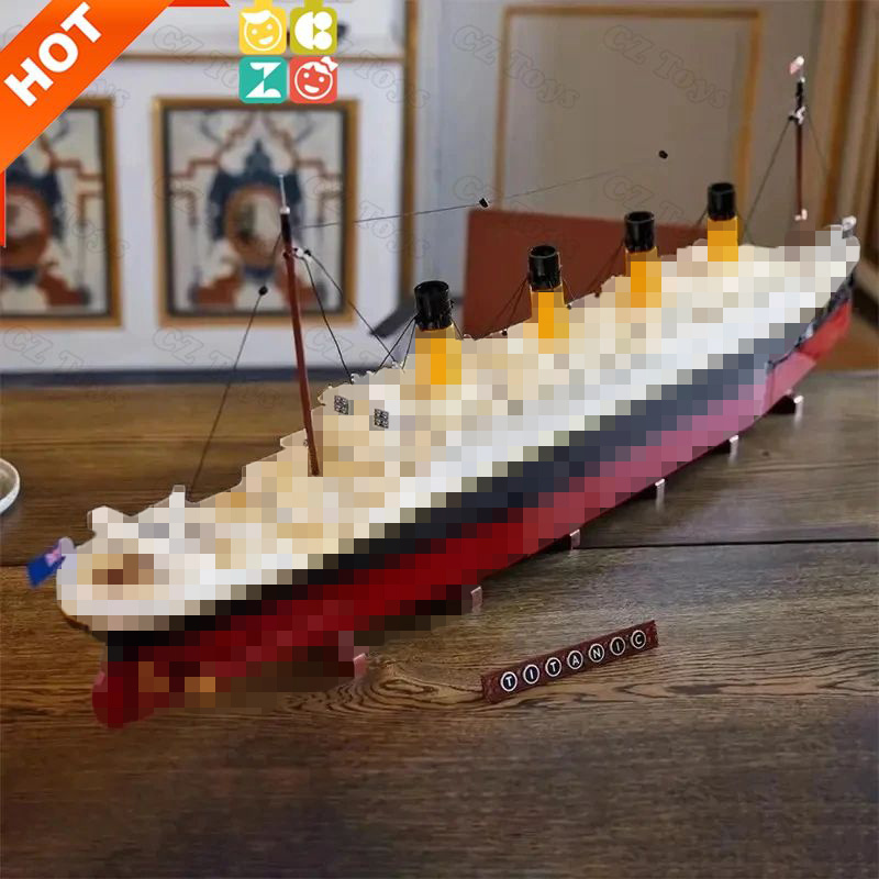 9090pcs 10294 Titanic Large Cruise Boat Ship Steamship Model Jumbo DIY Assembly Brick Construction Toys Building Blocks Sets