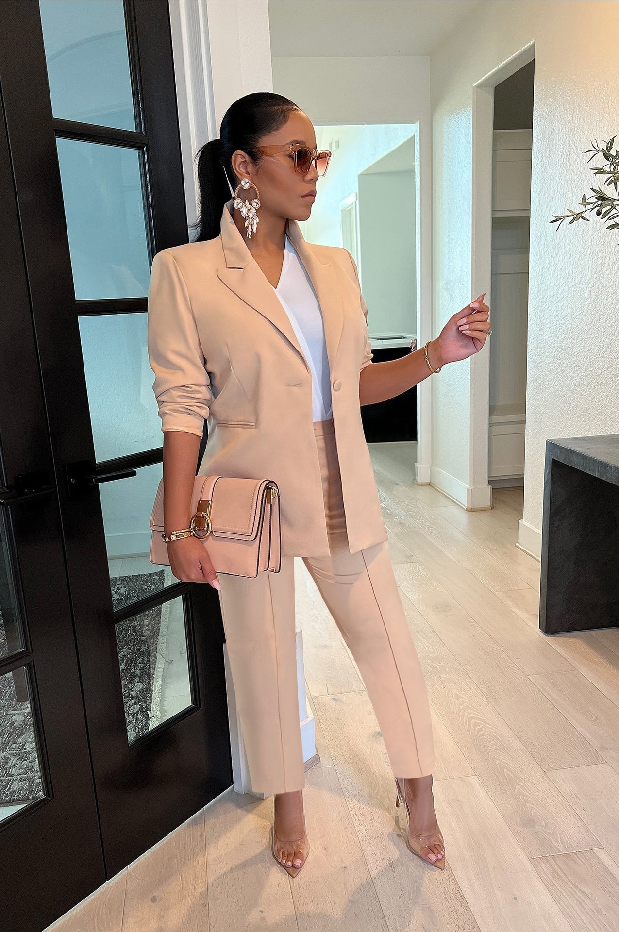 AL249 New fashion spring fall clothes ladies long pants suit blazer two piece set office women's sets casual women's suits