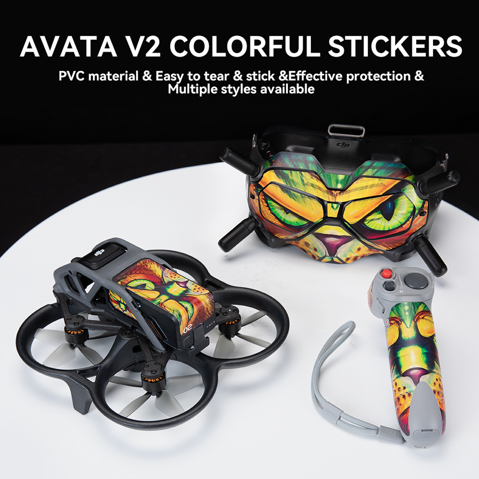 Sticker Set Suitable For DJI Avata Glasses GOGGLES 2 PVC Colorful Stickers Drones Accessories