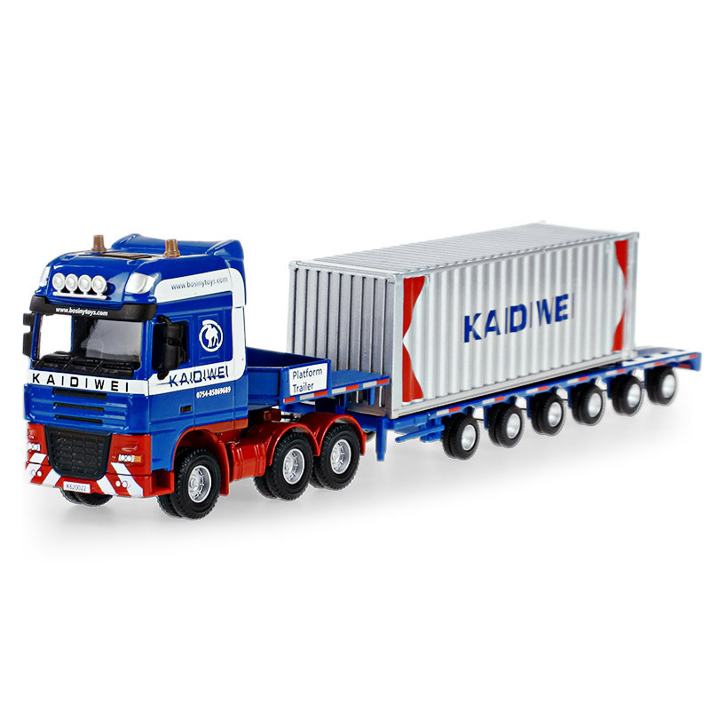 KDW 1:50 scale model car low bed transporter low bed transporter model Die Cast Truck Model Van Toy car