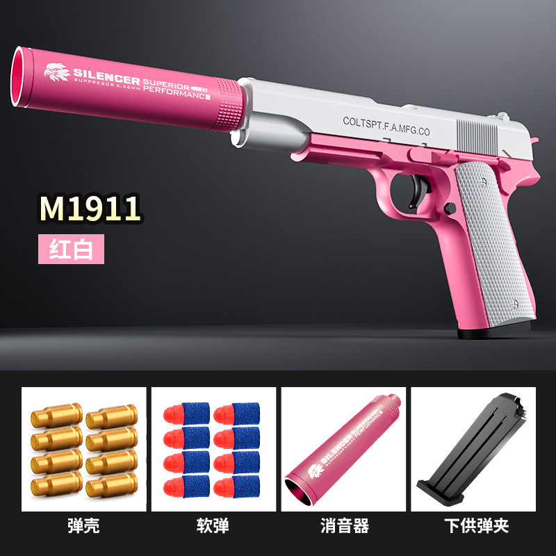 Soft bullet gun Colt M 1911 Toy Gun Shell Ejection Model Outdoor Shooting Games Blaster Gun for Kids