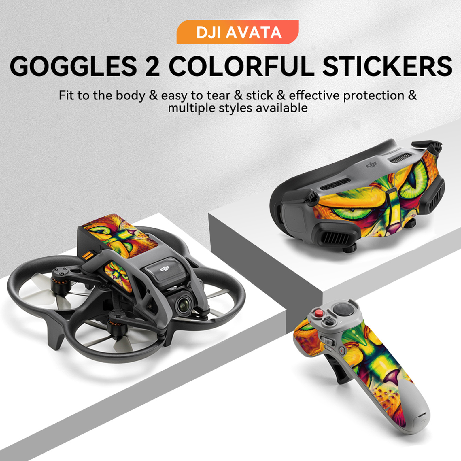 Sticker Set Suitable For DJI Avata Glasses GOGGLES 2 PVC Colorful Stickers Drones Accessories