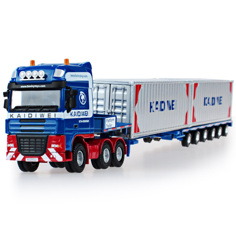 KDW 1:50 scale model car low bed transporter low bed transporter model Die Cast Truck Model Van Toy car