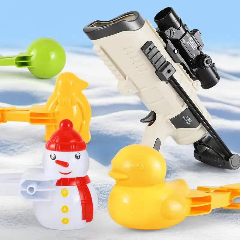 12pcs sets adjustable shooting range Snowball Blaster Gun Launcher  Outdoor Snow Sand Molds