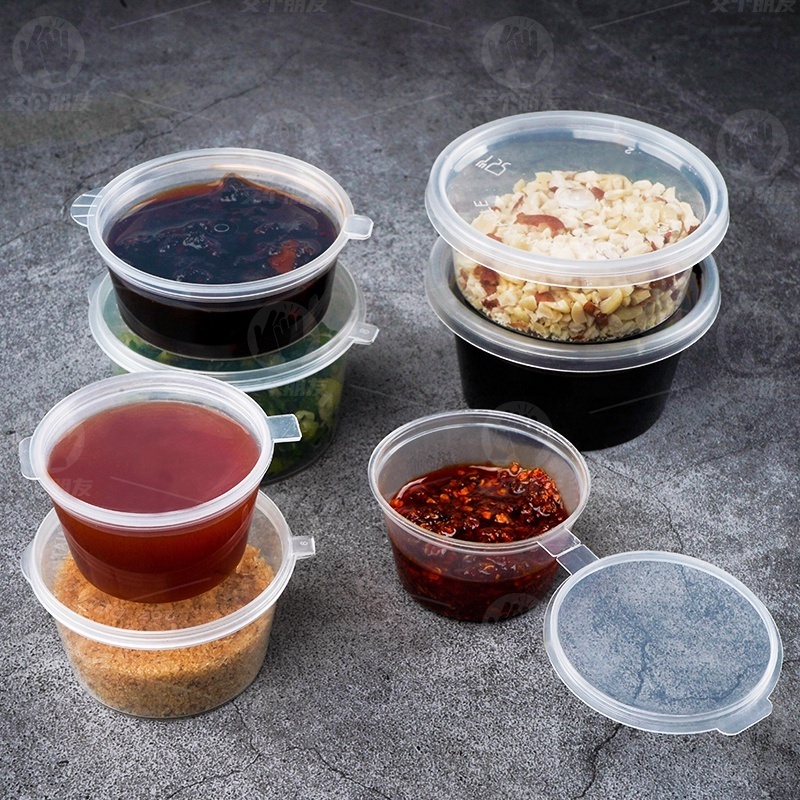 disposable plastic take away box plastic sauce tub small plastic boxes with lid mini sauce dip container