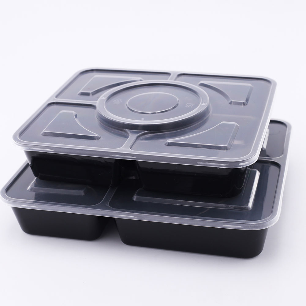 5 compartment lunch box home restaurant take away food container disposable containers