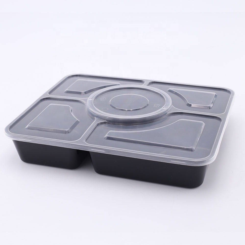 5 compartment lunch box home restaurant take away food container disposable containers