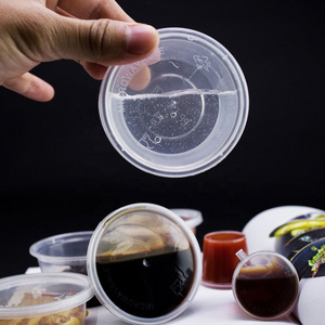 PP plastic disposable sauce containers transparent sauce cups with lids for dipping food