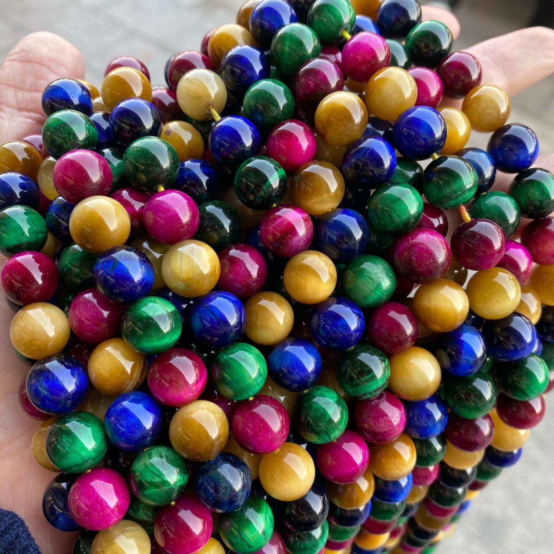 Wholesale Natural gemstone Tiger eyes beads Round loose stone bracelet jewelry 6 8 10 mm crystal beads for jewelry making