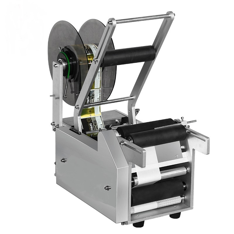 CH-50 Model Hand Press Round Bottle Labeling Machine For Food Sliver Plastic Sticker Labeling Machine With Printer On Plastic