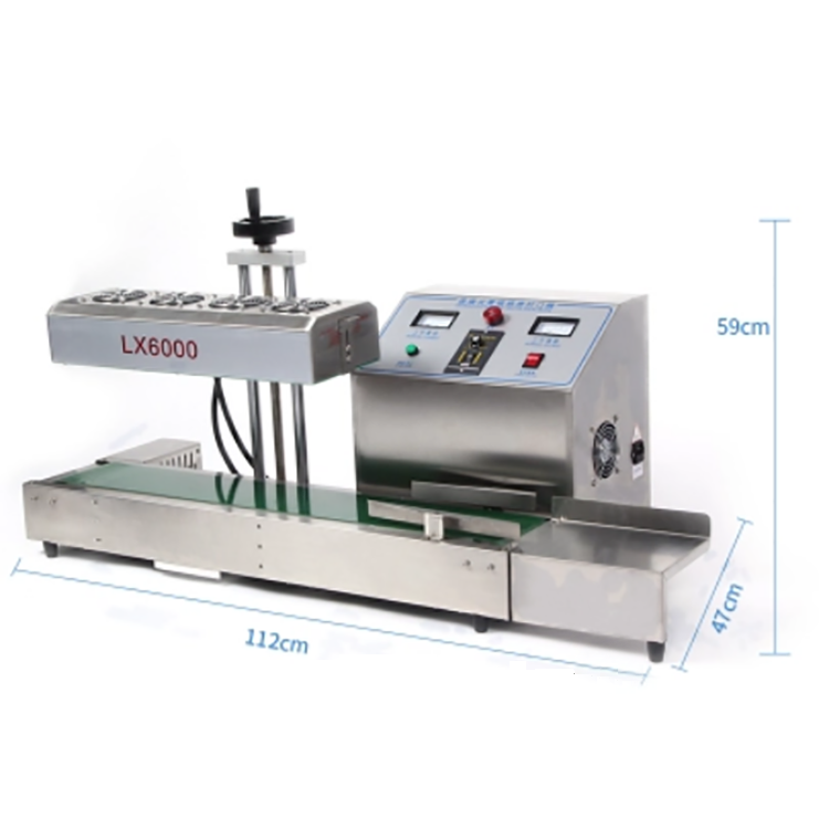 LX-6000 High Quality Continuous Induction aluminum foil cup Bottle Sealing Machine