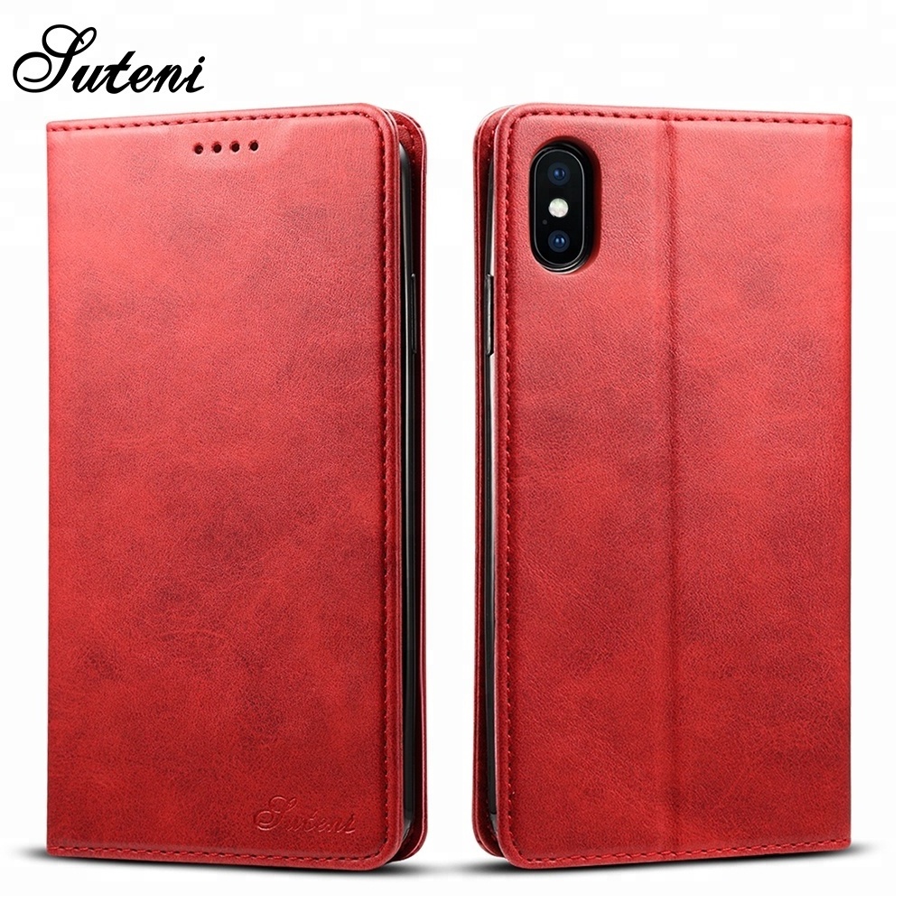 New Products High Quality PU Leather Magnet 10 Phone Cases Wallet Flip Case Cover For IphoneXs X Max Phone Case