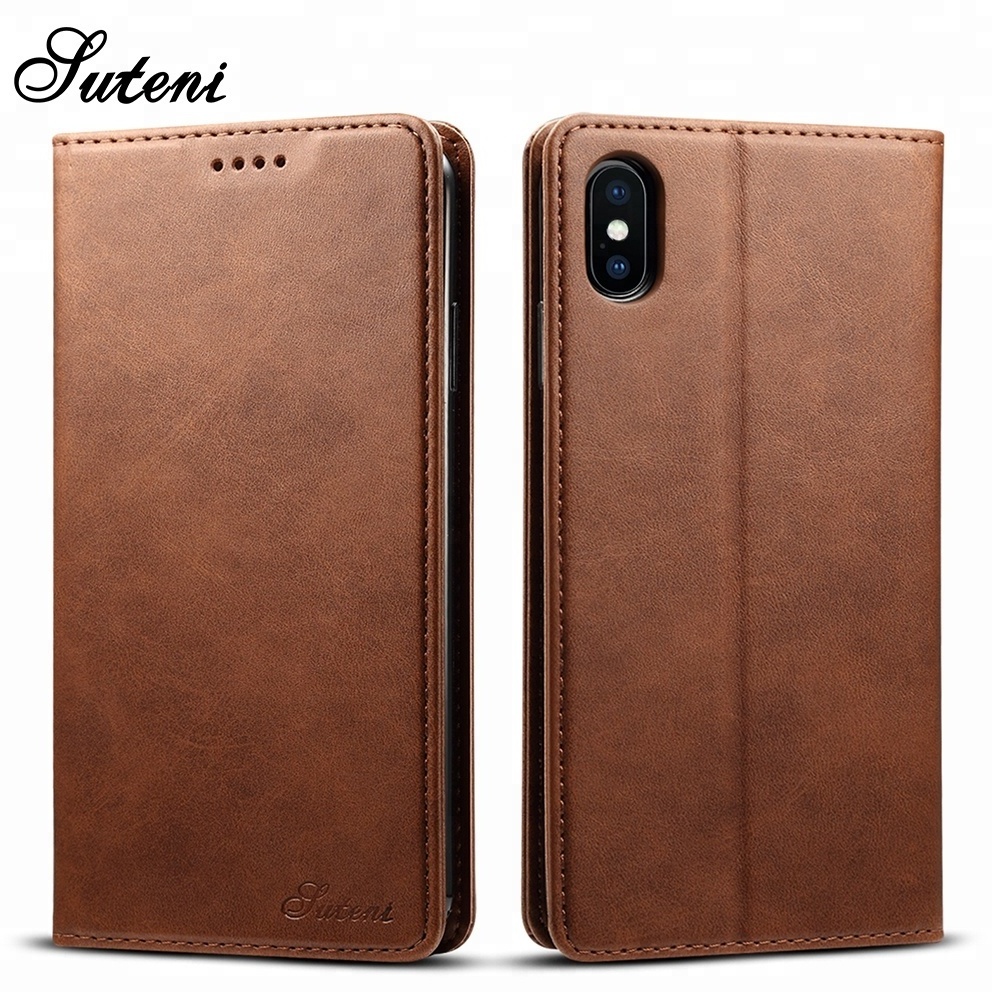 New Products High Quality PU Leather Magnet 10 Phone Cases Wallet Flip Case Cover For IphoneXs X Max Phone Case