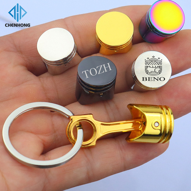 New Car Engine Piston Key chain Pendant Car Modification Creative Small Gift Lettering Printed Logo Car Part KeyChain