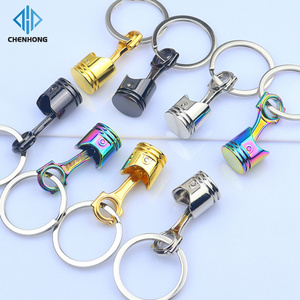 New Car Engine Piston Key chain Pendant Car Modification Creative Small Gift Lettering Printed Logo Car Part KeyChain