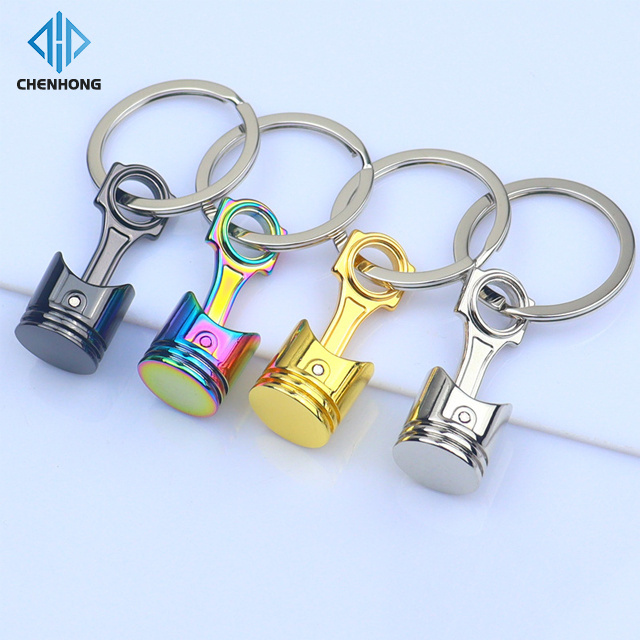 New Car Engine Piston Key chain Pendant Car Modification Creative Small Gift Lettering Printed Logo Car Part KeyChain