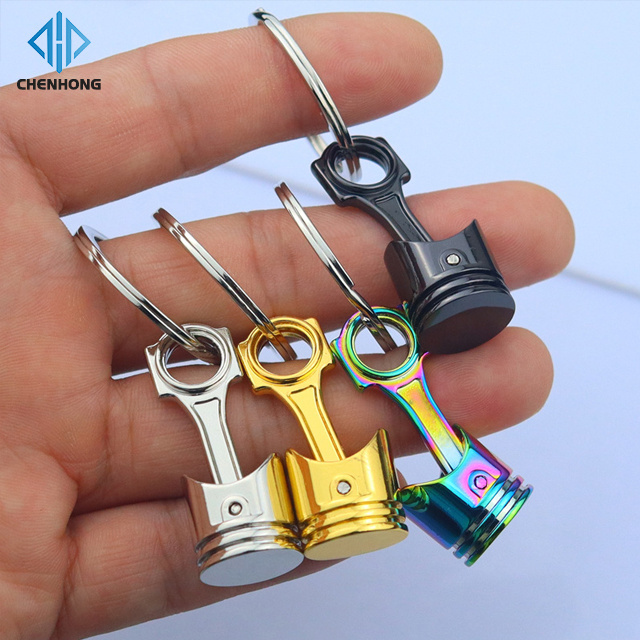 New Car Engine Piston Key chain Pendant Car Modification Creative Small Gift Lettering Printed Logo Car Part KeyChain