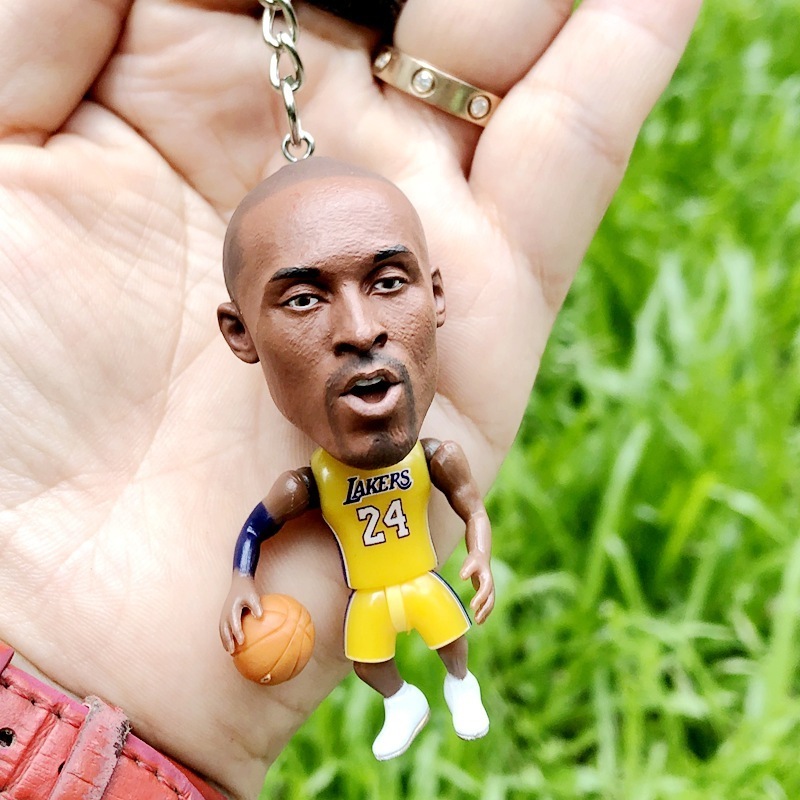 PVC Figure Lifelike NBA Basketball Player Mini Plastic Figures Keychain Lowry Kobe Warriors Curry Durant Lakers James  keychain