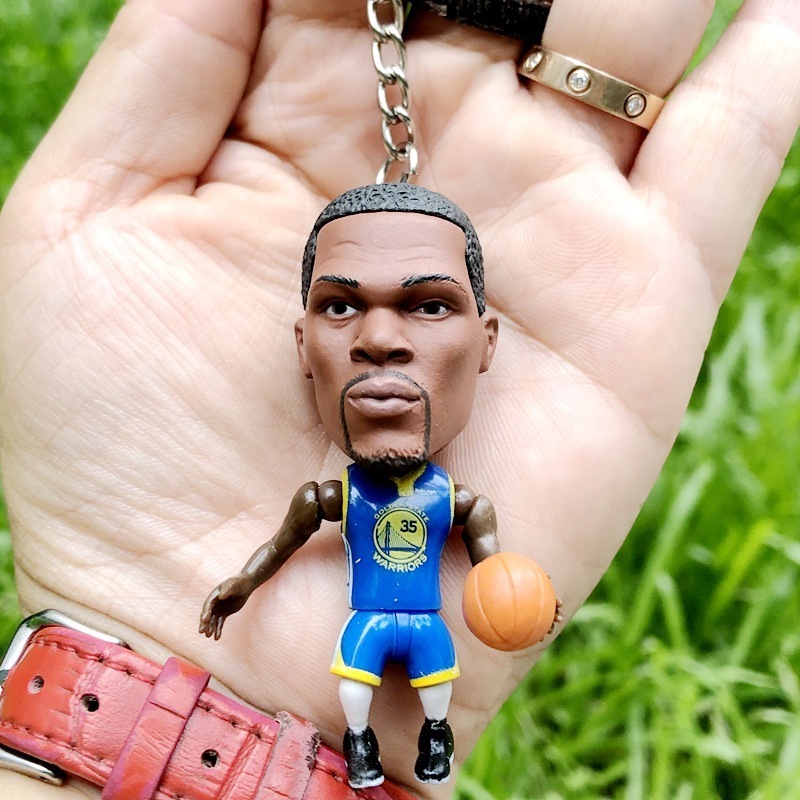 PVC Figure Lifelike NBA Basketball Player Mini Plastic Figures Keychain Lowry Kobe Warriors Curry Durant Lakers James  keychain